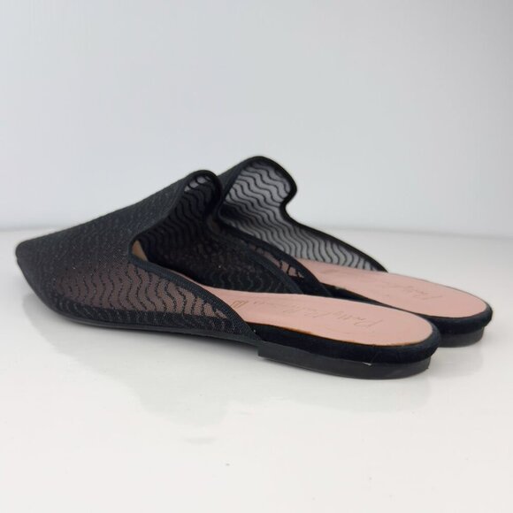 PRETTY BALLERINAS Mesh Glitters Slide Mule Pointed Toe Ballet Flat Black Nude 39 - Picture 9 of 10